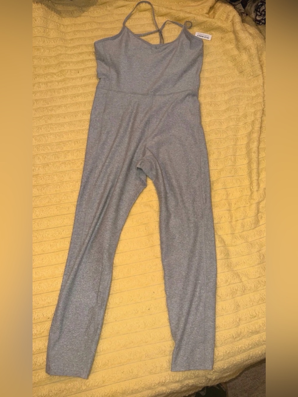 Large Old Navy Light Gray ankle Jumpsuit active wear NET